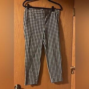 Talbots Chatham Ankle Gingham Check Pants Black and White Size 6